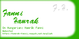 fanni hamrak business card