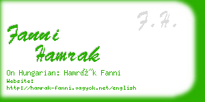 fanni hamrak business card